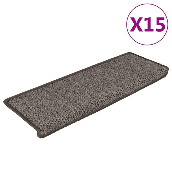 vidaXL Trapmatten zelfklevend 15st sisal-look 65x21x4cm, Doe-het-zelf en Verbouw, Ladders en Trappen, Nieuw, Verzenden