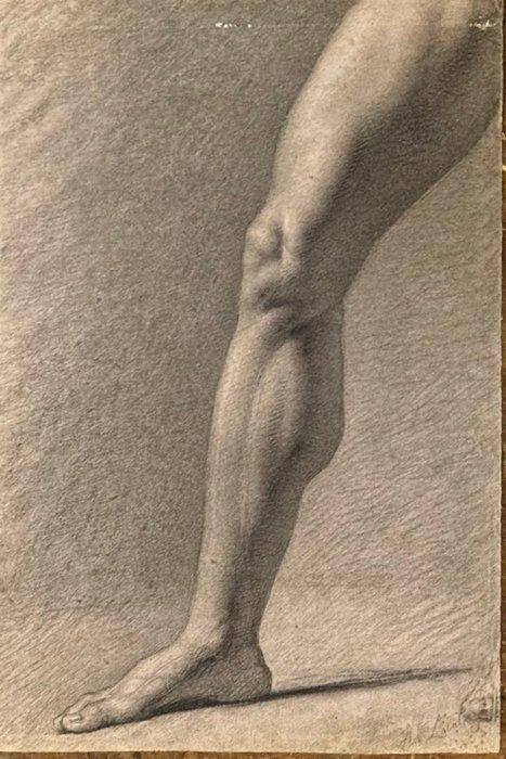 Augusto Licata (1851-1942) - Studio di gamba - studio di, Antiek en Kunst, Kunst | Schilderijen | Klassiek
