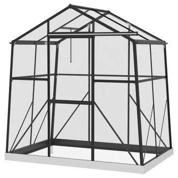 TRUUSK Aluminium Kas 2,51 M² Met Venster & Schuifdeur, Zwart beschikbaar voor biedingen