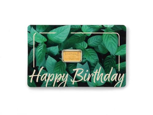 1 gram goudbaar C. Hafner Happy Birthday met certificaat, Postzegels en Munten, Edelmetalen en Baren, Goud, Verzenden