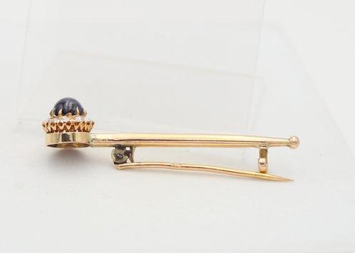 Broche - 14 karaat Roségoud Diamant (Natuurlijk) - Saffier, Sieraden, Tassen en Uiterlijk, Antieke sieraden
