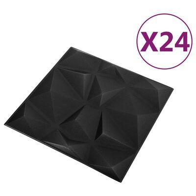 VidaXL wandpanelen 3D, zwart, set van 24 st. /  6 m2, Diversen, Overige Diversen, Ophalen