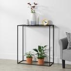 Consoletafel sidetable metaal 92x80x32 cm zwart mat, Verzenden, Nieuw