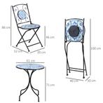 TRUUSK Tuin Zitgroep Bistro-Set Voor 2 Personen Ø 61 Cm Met, Tuin en Terras, Verzenden, Nieuw