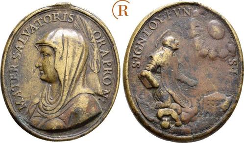 Ovale brons medaille o J, um 1750 Religion:, Postzegels en Munten, Penningen en Medailles, Verzenden