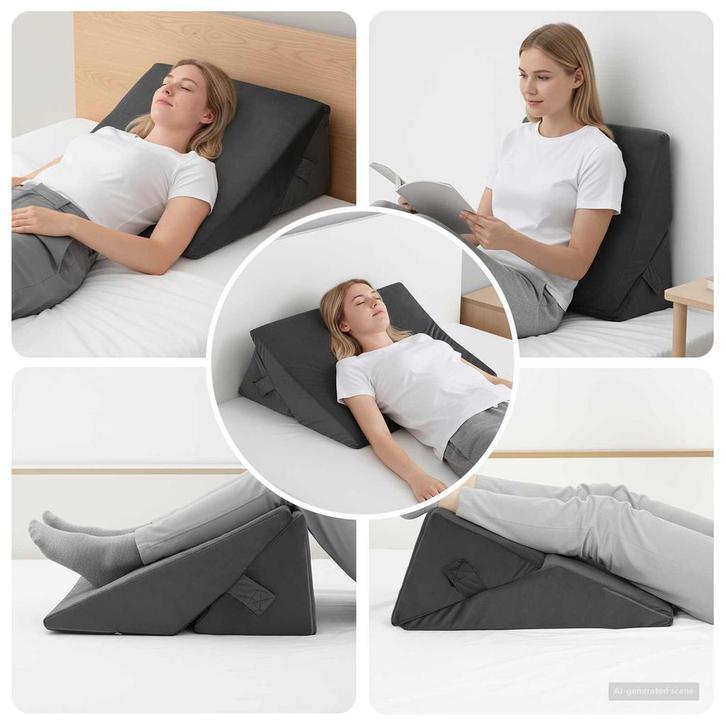 vidaXL Wedge Kussen Anders Grijs 55 x 55 x 26 cm, Huis en Inrichting, Slaapkamer | Beddengoed, Grijs, Nieuw, Verzenden