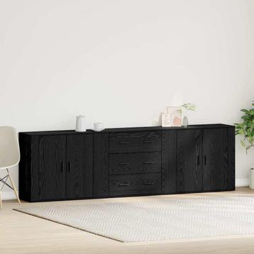 vidaXL Dressoir met lade Zwart eiken 240 x 33 x 70 cm beschikbaar voor biedingen
