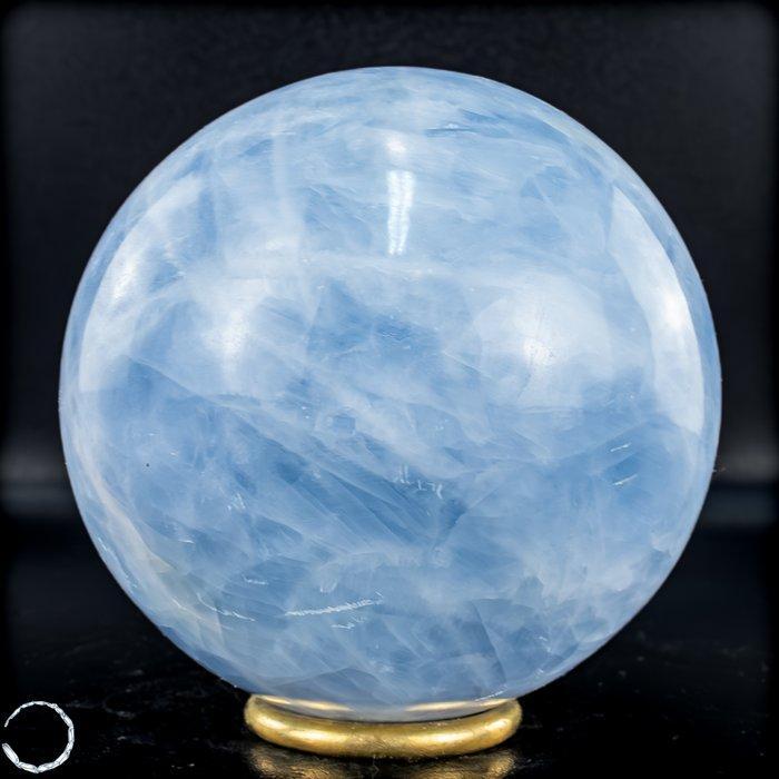Natuurlijke blauwe calcietkogel uit Madagaskar – Zachte, Antiek en Kunst, Curiosa en Brocante