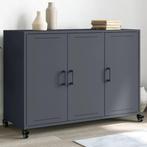 vidaXL Dressoir 100,5x39x72 cm staal antracietkleurig, 100 tot 150 cm, Verzenden, Nieuw, Metaal
