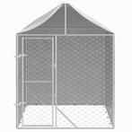Hondenkennel met dak 2x2x2,5 m gegalvaniseerd staal zilver, Dieren en Toebehoren, Honden-accessoires, Nieuw, Verzenden