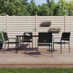 vidaXL 5-delige Tuinset poly rattan en staal, 4 zitplaatsen, Nieuw, Tuinset, Verzenden