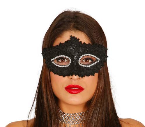 Zwart Glitter Masker, Hobby en Vrije tijd, Feestartikelen, Nieuw, Verzenden