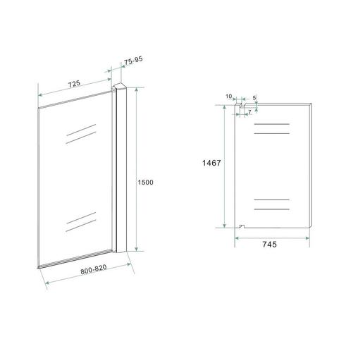 Aanbieding: Badwand BWS Draaibaar 80x150 cm 6 mm NANO, Doe-het-zelf en Verbouw, Sanitair, Ophalen of Verzenden