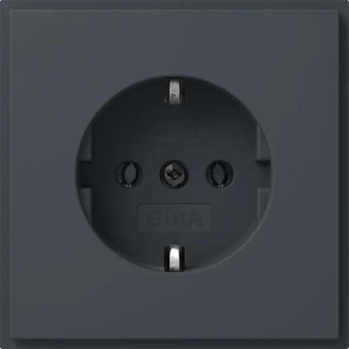 Gira TX_44 stopcontact met randaarde antraciet - 418867, Doe-het-zelf en Verbouw, Elektra en Kabels, Ophalen of Verzenden