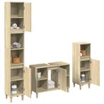 vidaXL 3-delige Badkamermeubelset bewerkt hout sonoma, Huis en Inrichting, Verzenden, Nieuw