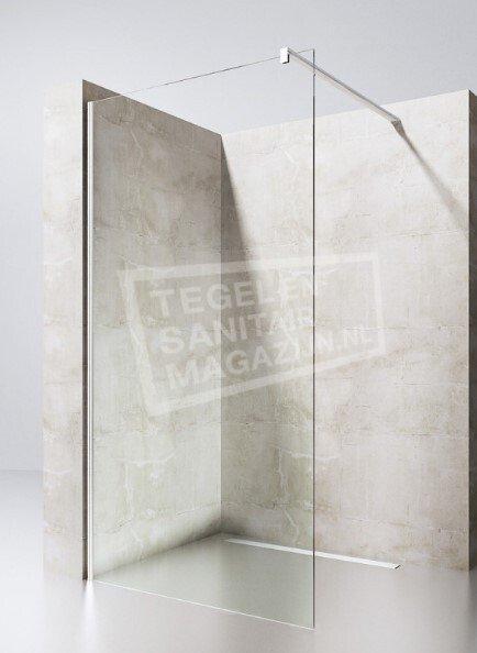 Gradara 130 x 200 cm Douchewand 8 mm Muurprofiel Chroom, Doe-het-zelf en Verbouw, Sanitair, Bad, Nieuw, Chroom, Ophalen of Verzenden