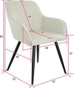 Eetkamerstoelen - Set van 2 - Met armleuning - Creme - Tecta, Verzenden, Zo goed als nieuw