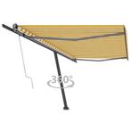vidaXL Luifel vrijstaand automatisch 500x300 cm geel en wit, Verzenden, Nieuw