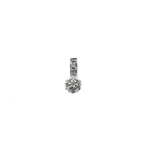 Witgouden solitair hanger met diamant; ZINZI | 0,09 ct., Sieraden, Tassen en Uiterlijk, Bedels, Gebruikt, Overige merken, Goud