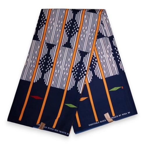 Afrikaanse stof - Blauw OT-3005 - Poly, Hobby en Vrije tijd, Stoffen en Lappen, Nieuw, Ophalen of Verzenden