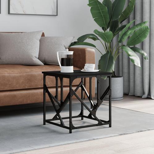 vidaXL Salontafel 45x45x47,5 cm bewerkt hout zwart, Huis en Inrichting, Tafels | Salontafels, 50 tot 100 cm, Nieuw, Overige houtsoorten