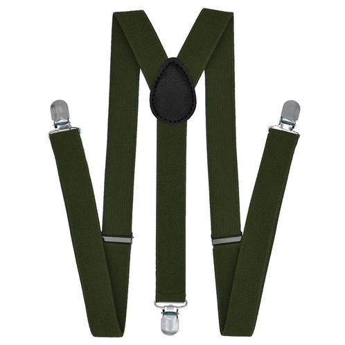 Fako Fashion® - Bretels - Effen - 100cm - Army Groen, Kleding | Heren, Riemen en Ceinturen, Verzenden