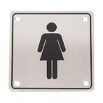 Wc pictogram vrouwen RVS vierkant, Ophalen of Verzenden, Nieuw, Overige materialen