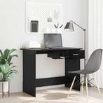vidaXL Bureau met lade Zwart eiken 100 x 50 x 76 cm Bewerkt, Huis en Inrichting, Bureaus, Verzenden, Nieuw