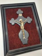 Crucifix - Hout, Messing - 1850-1900, Antiek en Kunst, Antiek | Boeken en Bijbels
