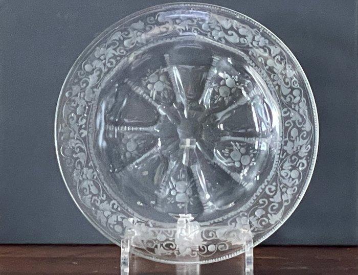 Bord - Verre godronné et gravé - Circa 1760 - 18è siècle -, Antiek en Kunst, Antiek | Glas en Kristal