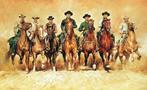 Kunstdruk Renato Casaro - The magnificent Seven 138x85cm, Huis en Inrichting, Woonaccessoires | Schilderijen, Tekeningen en Foto's
