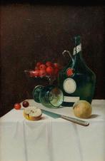 Josef Mansfeld (1819-1894) - Still life with cherry, apple, Antiek en Kunst