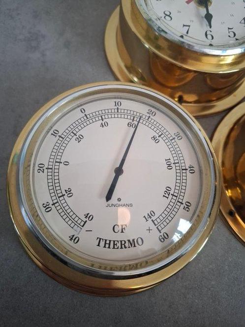 junghans Klok barometer thermometer (3) - Messing -, Antiek en Kunst, Curiosa en Brocante