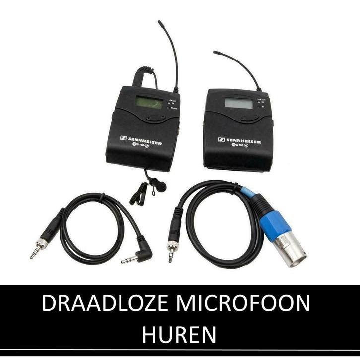 Draadloze microfoon set HUREN - Camera Huren Nederland, Muziek en Instrumenten, Microfoons, Studiomicrofoon, Nieuw, Draadloos