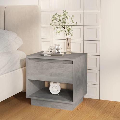 vidaXL Nachtkastje 45x34x44 cm bewerkt hout betongrijs, Huis en Inrichting, Slaapkamer | Nachtkastjes, Nieuw, Minder dan 45 cm