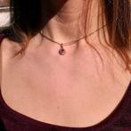 9 Krt. Hanger met robijn en diamant | 0,26 ct., Sieraden, Tassen en Uiterlijk, Antieke sieraden, Ophalen of Verzenden, Goud, Met edelsteen