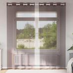 vidaXL Gordijnen Voile met doorvoertules 2 st 140x245 cm, Huis en Inrichting, Verzenden, Nieuw, Bruin