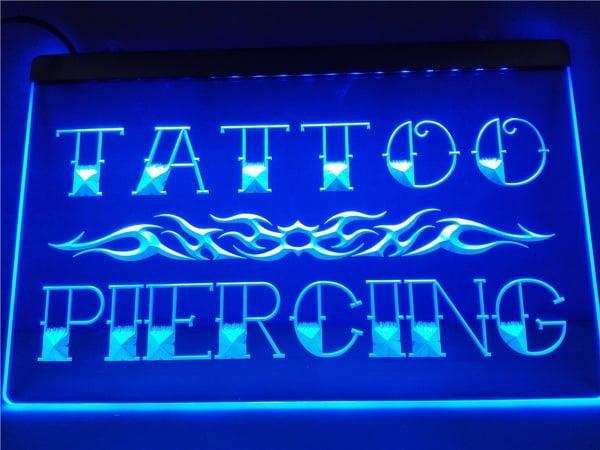 Tattoo Piercing neon bord lamp LED cafe verlichting reclame, Verzamelen, Merken en Reclamevoorwerpen, Nieuw, Verzenden