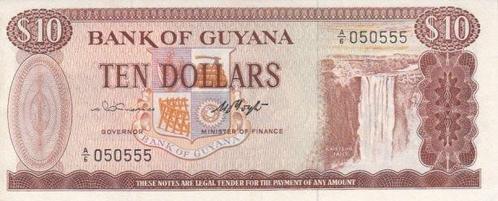 Guyana P 23a 10 Dollars Nd 1966-92 Au, Postzegels en Munten, Bankbiljetten | Europa | Niet-Eurobiljetten, Verzenden
