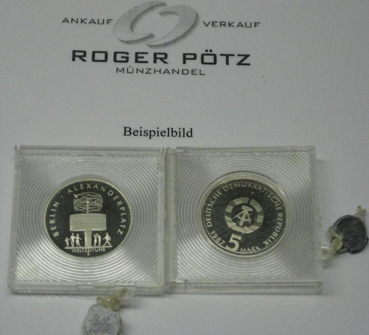 Ddr 5 Mark 1987 Alexanderplatz Berlin Pp originalverplomb..., Postzegels en Munten, Munten | Europa | Niet-Euromunten, Verzenden