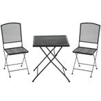 TRUUSK Tuin Zitgroep Bistro-Set 3 Personen - Metaal Grijs -, Verzenden, Nieuw
