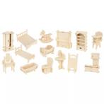 Kruzzel 34-delige Houten Meubelset voor Poppenhuizen - Cr..., Hobby en Vrije tijd, Ophalen of Verzenden, Nieuw
