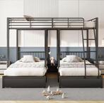 Driepersoons Stapelbed met Lades en Metalen Frame, Verzenden, Nieuw