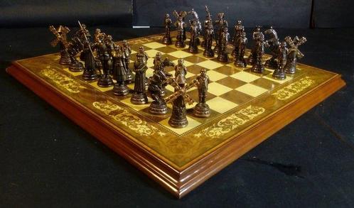 Schaakspel - Don Quijote de La Mancha - koper, tin, hout, Antiek en Kunst, Curiosa en Brocante