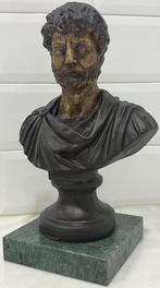 sculptuur, BUSTO MASCULINO ROMANO - 42 cm - Carrara marmer -, Antiek en Kunst, Antiek | Keramiek en Aardewerk