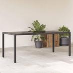 vidaXL Tuintafel met glazen blad 190x90x75 cm poly rattan, Verzenden, Nieuw