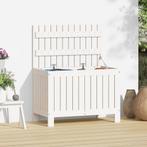 Tuinbox 76x42,5x54 cm massief grenenhout wit (Partytenten), Tuin en Terras, Tuinhuizen, Verzenden, Nieuw