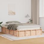 vidaXL Bedframe met Opklapbare Opslag 140 x 200 cm van, Huis en Inrichting, Verzenden, Nieuw, Beige, Hout