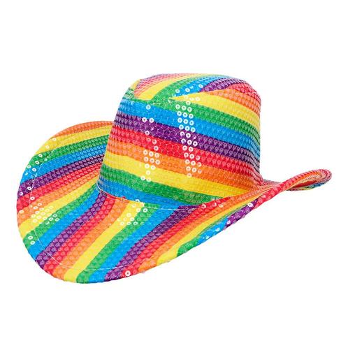 Hoed Regenboog Cowboy, Hobby en Vrije tijd, Feestartikelen, Nieuw, Verzenden