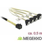 Delock 85684 Kabel Mini SAS HD SFF-8643 > 4 x SATA 7 Pin, Nieuw, Verzenden